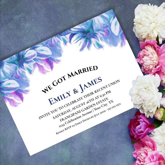 Invitation Nous nous sommes mariés Réception de mariage flora (Créateur téléchargé)