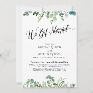 Invitation Nous nous sommes mariés Réception de verdure d'euc