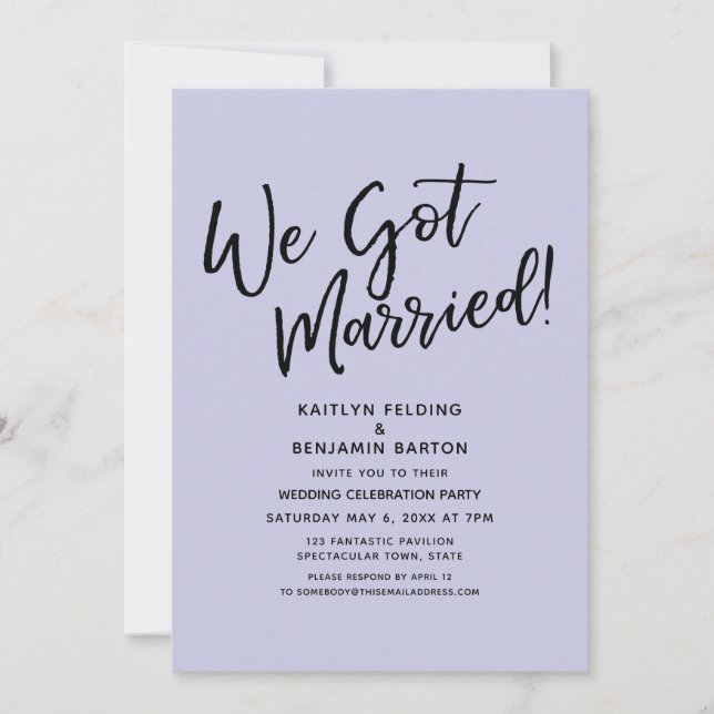 Invitation Nous Nous Sommes Mariés ! Réception décontractée s (Devant)