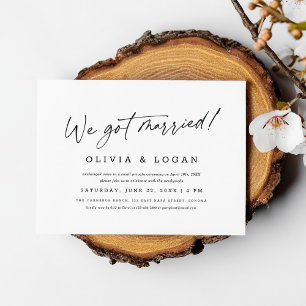 Invitation Nous nous sommes mariés Script Moderne Mariage Fug