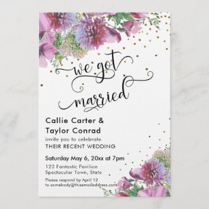 Invitation Nous nous sommes mariés Typographie Fleur sauvage