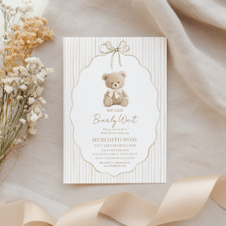 Invitation Nous pouvons à peine attendre Baby Shower Garçon B
