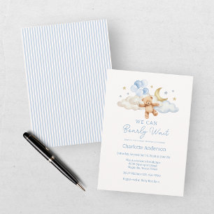 Invitation Nous Pouvons à Peine Attendre Fête de Naissance de