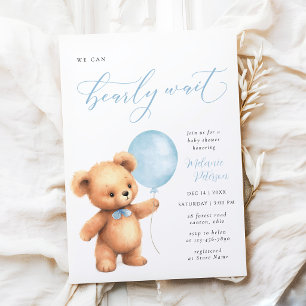 Invitation Nous Pouvons à Peine Attendre Garçon Ballon Baby S