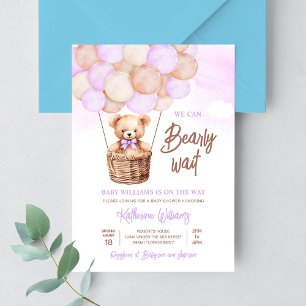 Invitation Nous pouvons à peine attendre Ours en peluche Baby