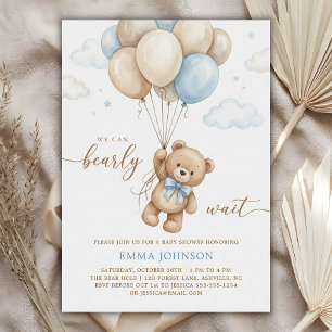 Invitation Nous pouvons à peine attendre Ours en peluche Ball