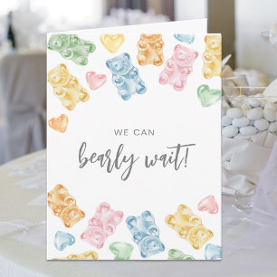 Invitation Nous pouvons à peine attendre Ourson en gélatine B