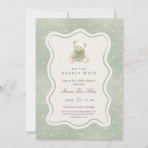 Invitation Nous pouvons à peine attendre Ourson Neutral Fête