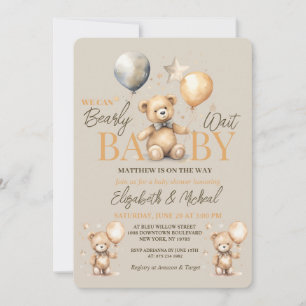 Invitation Nous Pouvons Attendre Attente Thème Baby shower In