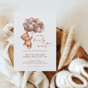 Invitation Nous pouvons attendre avant le Baby shower d'ours 