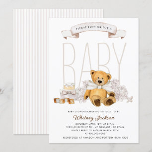 Invitation Nous pouvons attendre avant le Baby shower d'ours 