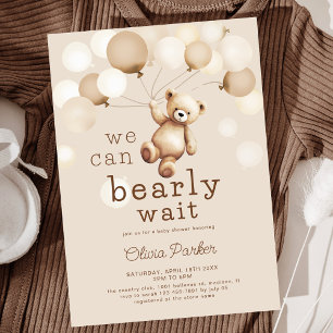 Invitation Nous pouvons attendre le Baby shower de l'ours