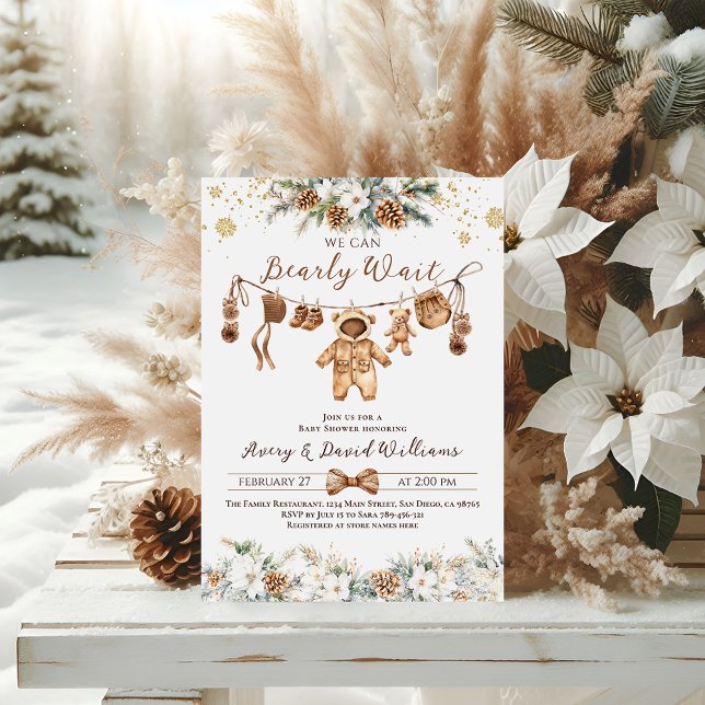 Invitation Nous pouvons attendre l'hiver Baby shower de la li (Créateur téléchargé)