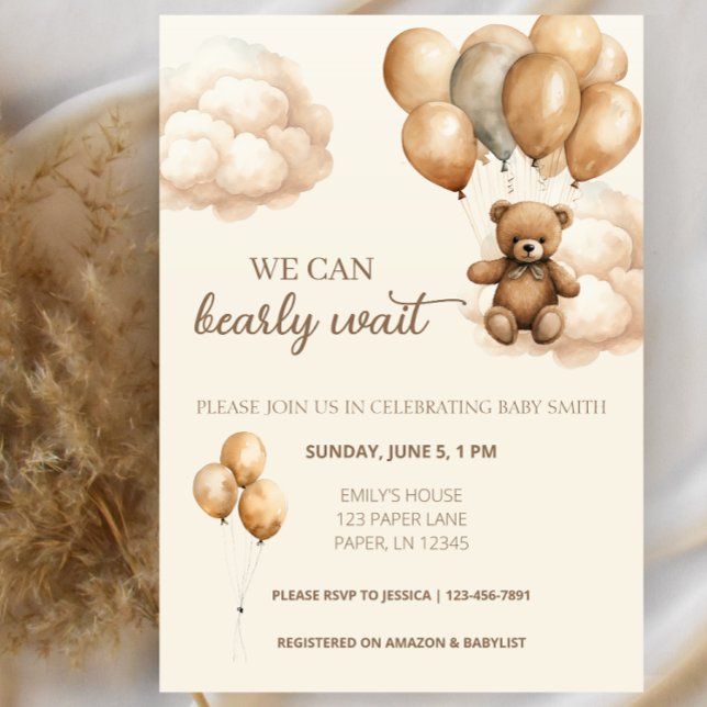 Invitation Nous pouvons attendre l'Invitation Baby shower des (Créateur téléchargé)