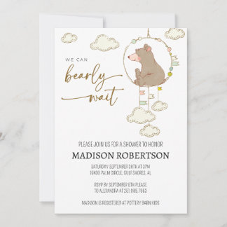 Invitation Nous pouvons attendre l'invitation Baby shower JL0
