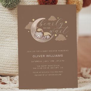 Invitation Nous pouvons attendre prématurément Cub Brown Moon