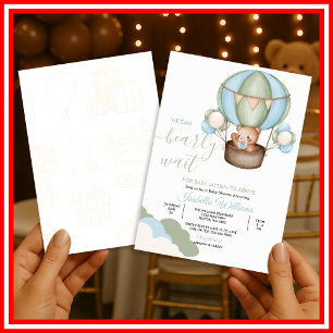 Invitation Nous pouvons attendre SAGE Baby shower neutre pour