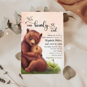 Invitation Nous pouvons attendre tôt Bear Baby shower Invitat