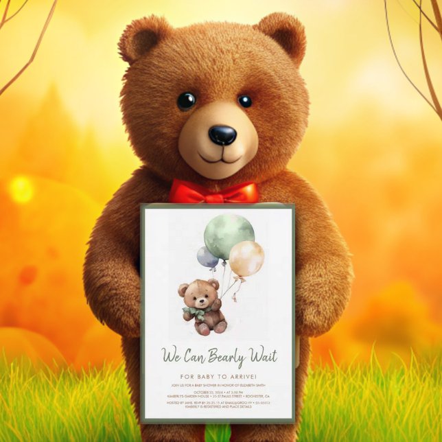 Invitation Nous pouvons attendre tôt Teddy Bear Baby shower d (Créateur téléchargé)