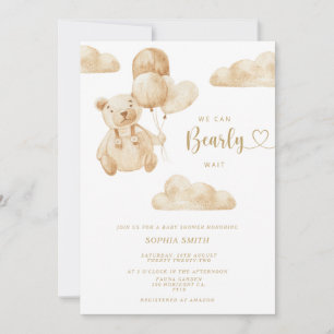Invitation Nous pouvons attendre un Baby shower neutre pour l