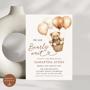 Invitation Nous pouvons attendre un Baby shower neutre pour l