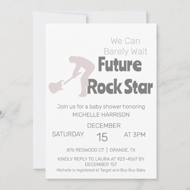 Invitation Nous pouvons attendre un Baby shower neutre pour l (Devant)