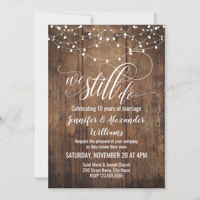 Invitation Nous renouvelons toujours nos vœux (Devant)