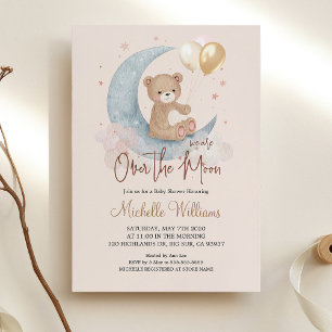 Invitation Nous sommes au-dessus de l'ours en peluche étoiles