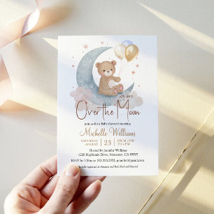 Invitation Nous sommes au-dessus de l'ours en peluche étoiles