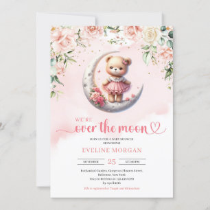 Invitation Nous sommes au-dessus du baby shower de la fille a