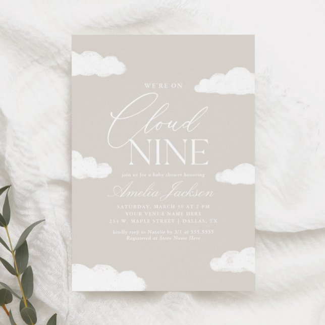 Invitation Nous sommes dans le nuage neuf Baby shower neutre  (Créateur téléchargé)