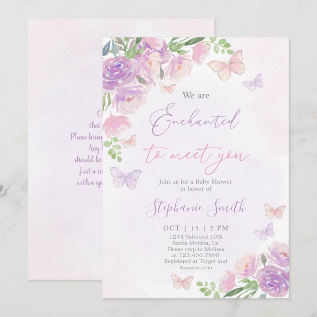Invitation Nous sommes enchantés de vous rencontrer fille Bab (Devant / Derrière)