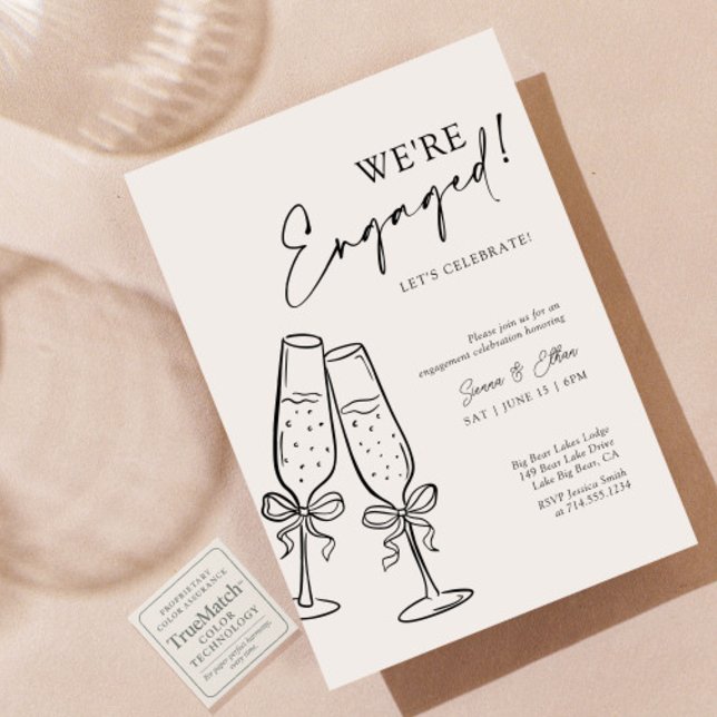 Invitation Nous sommes engagés à la fête de Champagne de Bow  (Créateur téléchargé)