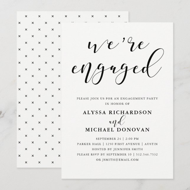 Invitation Nous sommes engagés | Parti d'engagement romantiqu (Devant / Derrière)