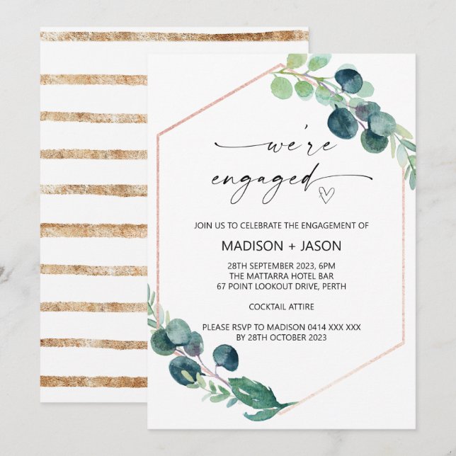 Invitation Nous sommes engagés Parti Engagement Vert Eucalypt (Devant / Derrière)