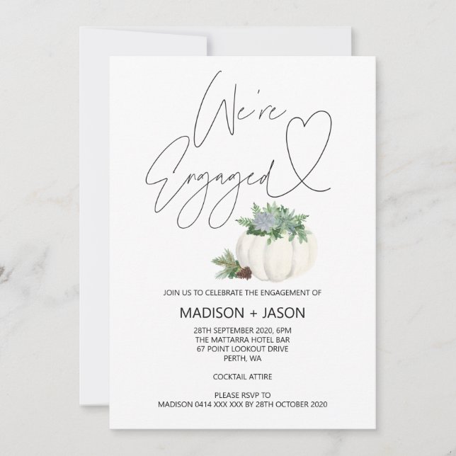 Invitation Nous sommes engagés Thanksgiving Fall Engagement P (Devant)