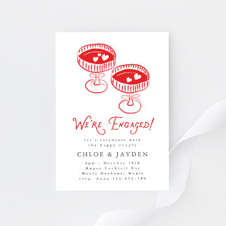 Invitation Nous sommes fiancés Fête de cocktail de fiançaille