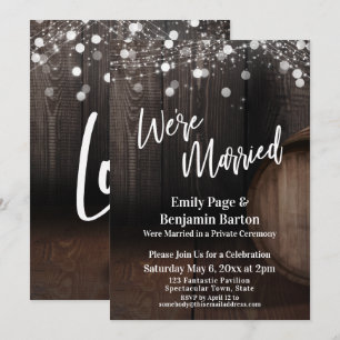 Invitation Nous sommes mariés Bois Vin Baril Lumière Réceptio