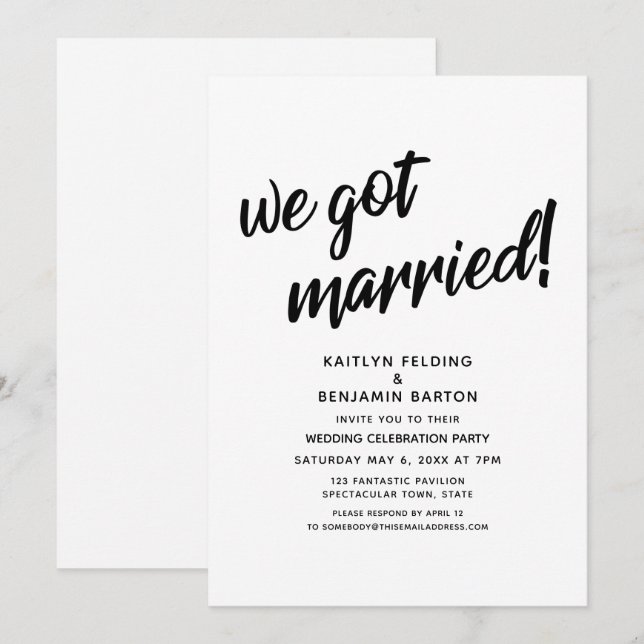 Invitation "Nous sommes mariés !" Cérémonie de mariage (Devant / Derrière)