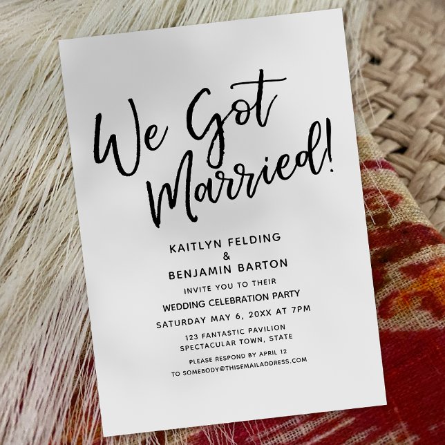Invitation "Nous sommes mariés !" Réception de mariage avec u (Créateur téléchargé)