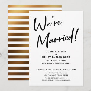 Invitation Nous sommes mariés Réception de mariage moderne Go