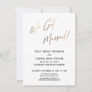 Invitation Nous sommes mariés ! Simple Or Élégant Simple