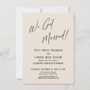 Invitation Nous sommes mariés ! Typographie simple et élégant