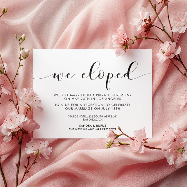 Invitation Nous sommes partis en voyage de noces Annonce élég (Créateur téléchargé)