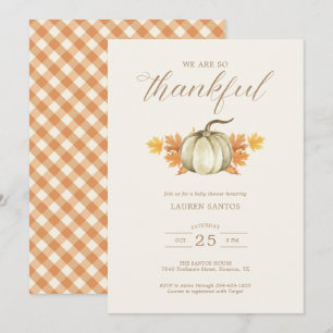 Invitation Nous Sommes Si Heureux - Baby shower Automne Autom