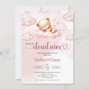 Invitation Nous sommes sur le nuage neuf l'ours en peluche ro