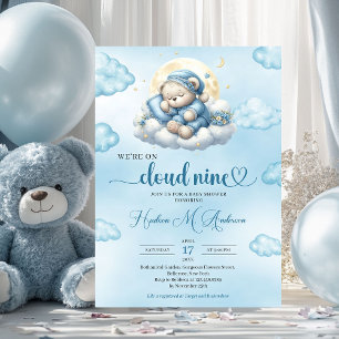 Invitation Nous sommes sur le nuage neuf mignon ours en peluc