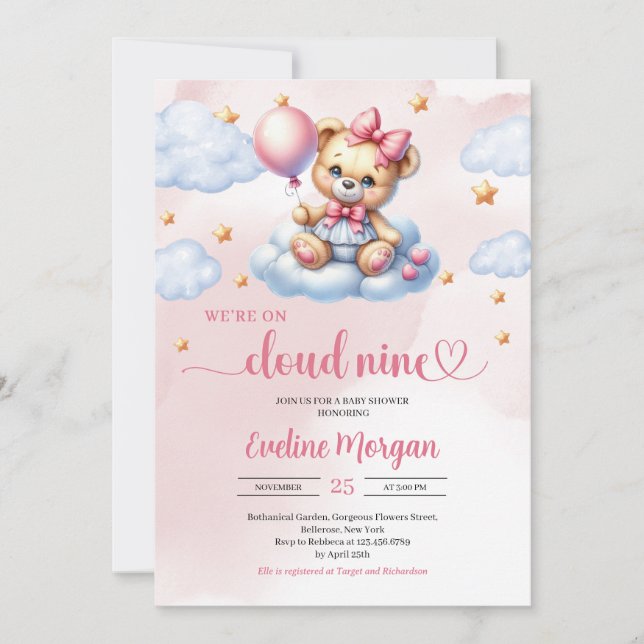 Invitation Nous sommes sur l'invitation du baby shower de neu (Devant)