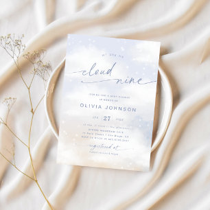 Invitation Nous sommes sur un nuage 9 rêveur Baby Shower 