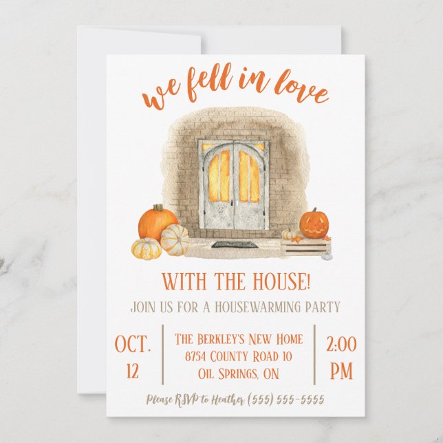 Invitation Nous sommes tombés amoureux de la maison! Parti du (Devant)